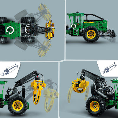 LEGO Technic John Deere 948L-II Skidder Set, Large 1,492-Piece Construction Vehicle Toy with Pneumatic Functions and 4 Wheel Drive, Model Building