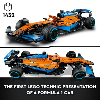 LEGO 42141 Technic McLaren Formula 1 2022 Replica Race Car Model Building Kit, F1 Motor Sport Set Collectible Home Decor
