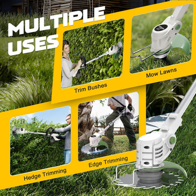 Metal Blade Cordless Strimmer 21v Grass Trimmers With 1 Pruning Shears 16 Blades 15cm Cutting Diameter Cordless Strimmer For Lawn Trimmingtwigsbrush