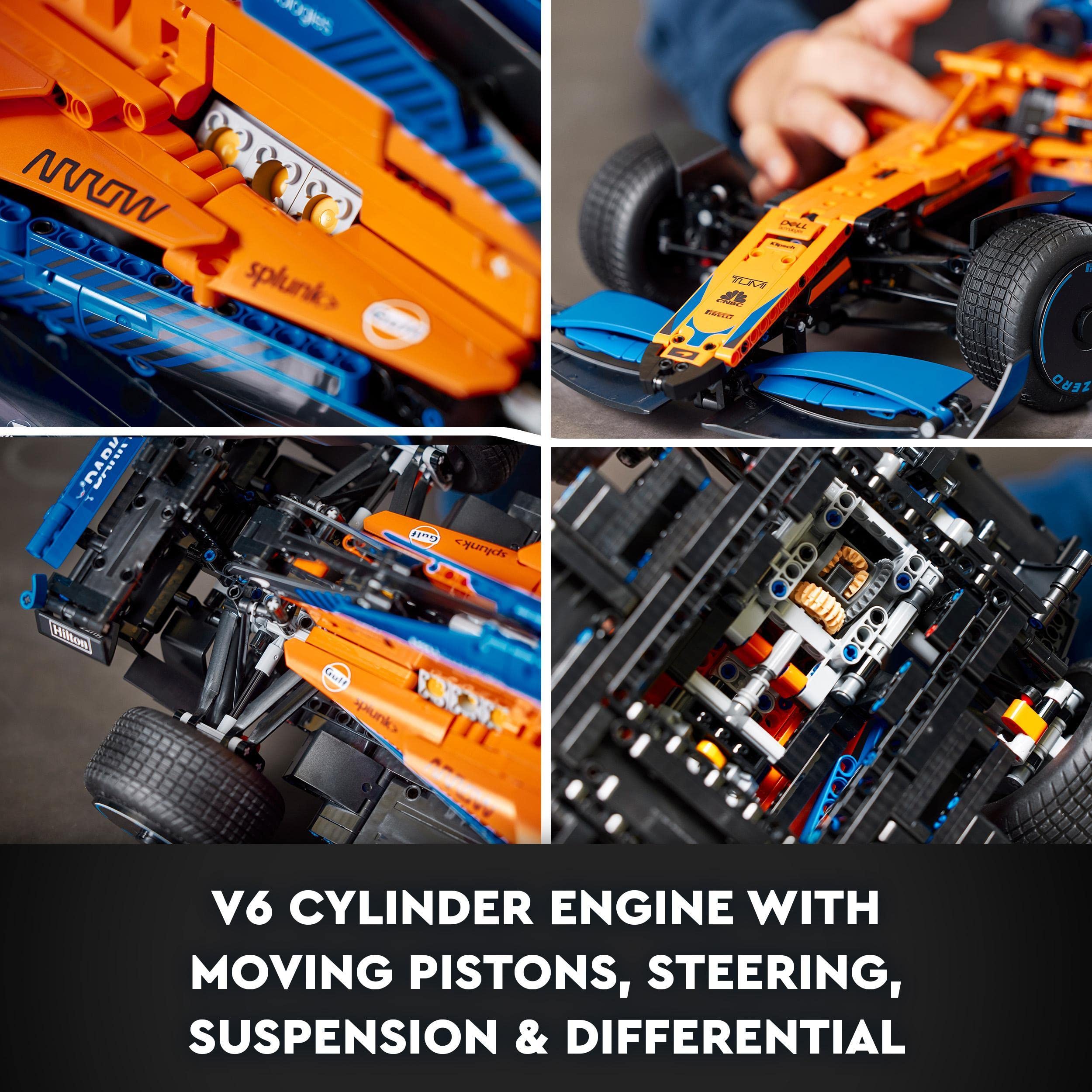 LEGO 42141 Technic McLaren Formula 1 2022 Replica Race Car Model Building Kit, F1 Motor Sport Set Collectible Home Decor